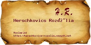 Herschkovics Rozália névjegykártya